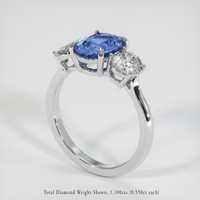 2.25 Ct. Blue Sapphire Ring, Platinum 950 2
