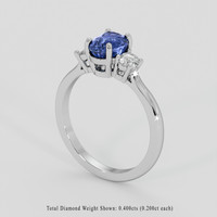 1.54 Ct. Blue Sapphire Ring, Platinum 950 2