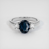 1.45 Ct. Blue Sapphire Ring, Platinum 950 1