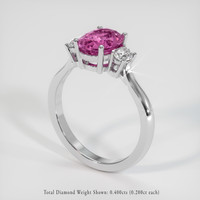 2.16 Ct. Pink Sapphire Ring, Platinum 950 2