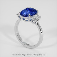 3.91 Ct. Blue Sapphire Ring, Platinum 950 2