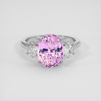 4.04 Ct. Purplish Pink Sapphire Ring, Platinum 950 1