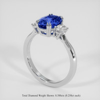 2.52 Ct. Blue Sapphire Ring, Platinum 950 2