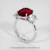 4.01 Ct. Ruby Ring, Platinum 950 2