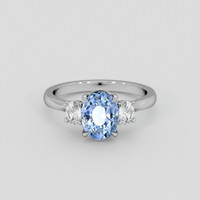 2.52 Ct. Blue Sapphire Ring, 10K White Gold 1