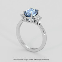 2.52 Ct. Blue Sapphire Ring, 10K White Gold 2