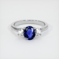 0.78 Ct. Sapphire Ring, 14K White Gold 1