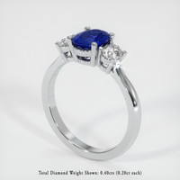 0.78 Ct. Sapphire Ring, 14K White Gold 2