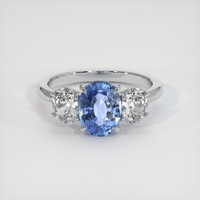 2.25 Ct. Blue Sapphire Ring, 14K White Gold 1