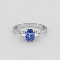 1.54 Ct. Blue Sapphire Ring, 14K White Gold 1