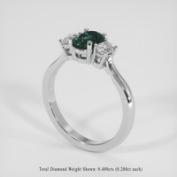 0.82 Ct. Green Sapphire Ring, 14K White Gold 2
