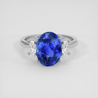3.91 Ct. Blue Sapphire Ring, 14K White Gold 1
