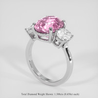 5.24 Ct. Pink Sapphire Ring, 14K White Gold 2