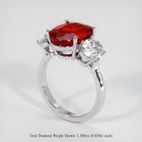4.01 Ct. Ruby Ring, 18K White Gold 2