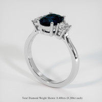 1.45 Ct. Blue Sapphire Ring, 18K White Gold 2