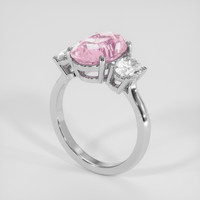 3.68 Ct. Padparadscha Sapphire Ring, 18K White Gold 2