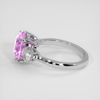 4.04 Ct. Purplish Pink Sapphire Ring, 18K White Gold 4