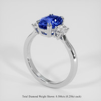 2.52 Ct. Blue Sapphire Ring, 18K White Gold 2