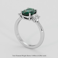 2.22 Ct. Bluish Green Sapphire Ring, 18K White Gold 2