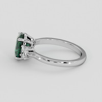 2.22 Ct. Bluish Green Sapphire Ring, 18K White Gold 4