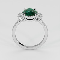 2.58 Ct. Bluish Green Sapphire Ring, 18K White Gold 3