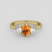 1.22 Ct. Yellowish Orange Sapphire Ring, 10K Yellow Gold 1