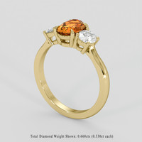 1.22 Ct. Yellowish Orange Sapphire Ring, 10K Yellow Gold 2