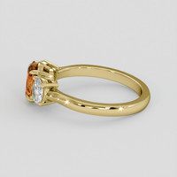 1.22 Ct. Yellowish Orange Sapphire Ring, 10K Yellow Gold 4