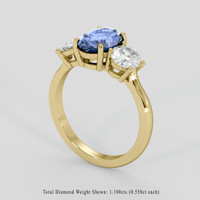 1.97 Ct. Bi Color / Parti Sapphire Ring, 10K Yellow Gold 2