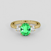 1.95 Ct. Green Paraiba Tourmaline Ring, 14K Yellow Gold 1