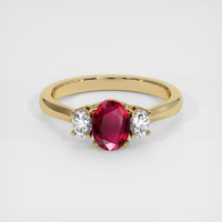 1.07 Ct. Ruby Ring, 14K Yellow Gold 1