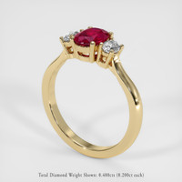 1.07 Ct. Ruby Ring, 14K Yellow Gold 2