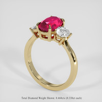 2.13 Ct. Pinkish Red Ruby Ring, 14K Yellow Gold 2