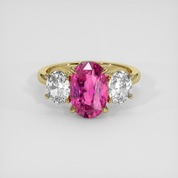 3.00 Ct. Pink Sapphire Ring, 14K Yellow Gold 1