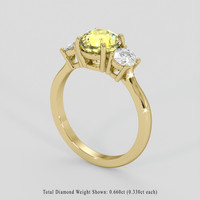 2.30 Ct. Bi Color / Parti Sapphire Ring, 14K Yellow Gold 2