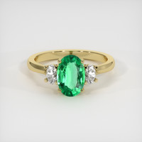 1.76 Ct. Emerald Ring, 18K Yellow Gold 1