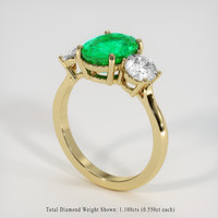 2.39 Ct. Emerald Ring, 18K Yellow Gold 2