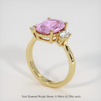 4.96 Ct. Purplish Pink Sapphire Ring, 18K Yellow Gold 2