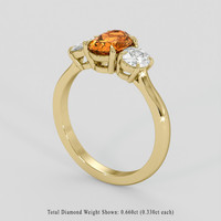 1.22 Ct. Yellowish Orange Sapphire Ring, 18K Yellow Gold 2