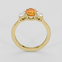 1.22 Ct. Yellowish Orange Sapphire Ring, 18K Yellow Gold 3
