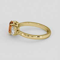 1.22 Ct. Yellowish Orange Sapphire Ring, 18K Yellow Gold 4