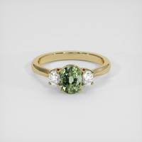 1.73 Ct. Green Sapphire Ring, 18K Yellow Gold 1