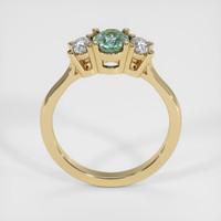 0.75 Ct. Bluish Green Sapphire Ring, 18K Yellow Gold 3