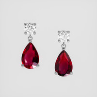 <span>1.16</span> <span class="tooltip-light">Ct.Tw.<span class="tooltiptext">Total Carat Weight</span></span> Ruby Earrings, Platinum 950 1