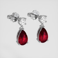 <span>1.16</span>&nbsp;<span class="tooltip-light">Ct.Tw.<span class="tooltiptext">Total Carat Weight</span></span> Ruby Earrings, Platinum 950 3