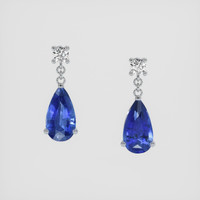 <span>3.19</span> <span class="tooltip-light">Ct.Tw.<span class="tooltiptext">Total Carat Weight</span></span> Blue Sapphire Earrings, Platinum 950 1