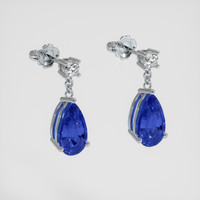 <span>3.19</span> <span class="tooltip-light">Ct.Tw.<span class="tooltiptext">Total Carat Weight</span></span> Blue Sapphire Earrings, Platinum 950 3