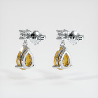 2.79 Ct.Tw. Yellowish Brown Sapphire Earrings, Platinum 950 4
