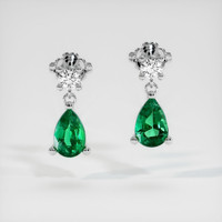 Emerald Earrings 0.71 Ct.Tw.Total Carat Weight, Platinum 950 Preview