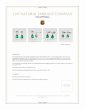 Accent Stones Emerald Earrings 1.12 Ct.Tw.Total Carat Weight, Platinum 950 Appraisal